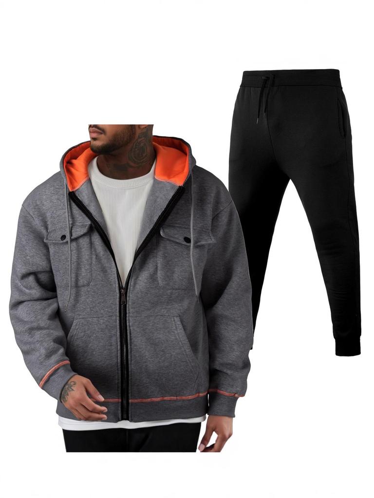 Men's Multi-Pocket Zipper Hoodie Sweatshirt 220g Fabric - Same Day Shipping