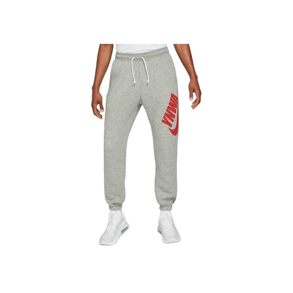 Nike Logo Fashion Comfortable Cuffed Knit Sports Pants Men Bottoms Gray DD9750-002