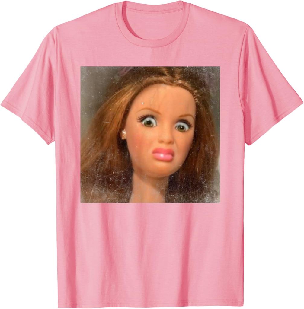 Funny Disgusting Doll Face Meme Tshirt Unisex and Women Summer Cotton Clothing Fashion Round Neck Short Sleeved Tee Streetwear