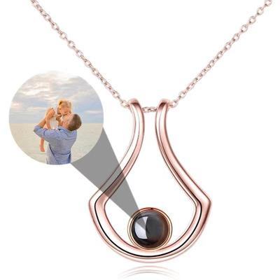 100 Sprachen 'Ich liebe dich' Halskette mit Foto-Text-Anpassung - Ideales Weihnachtsgeschenk für den Außenhandel