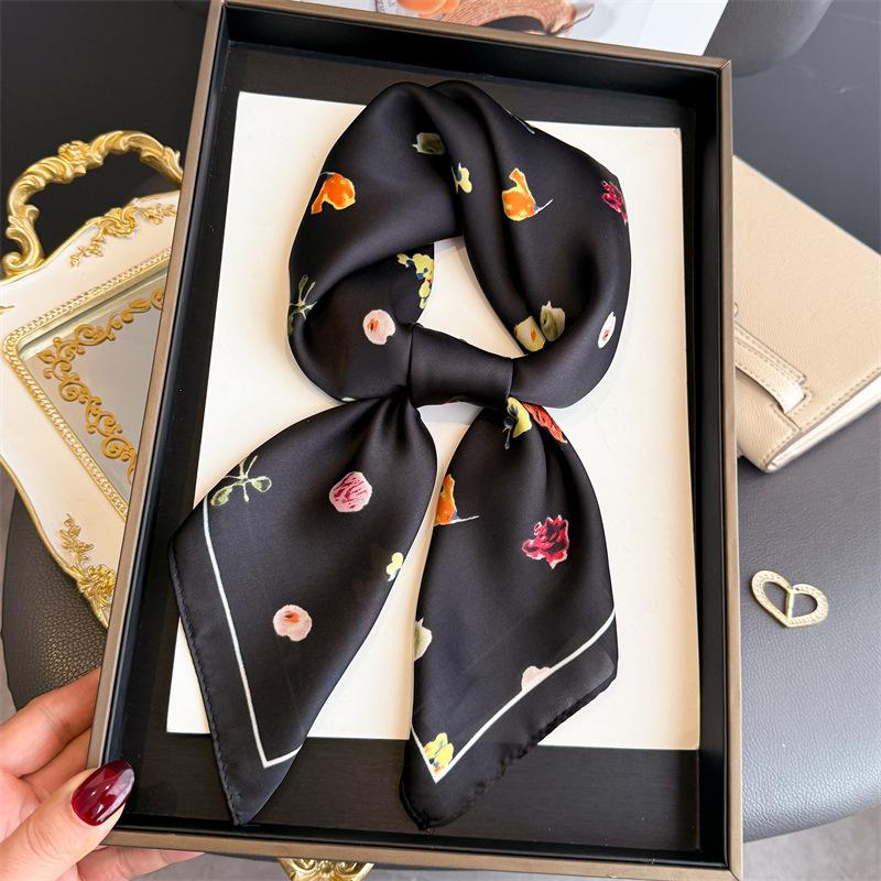 Spring and summer atmosphere simulation silk printing silk scarf square scarf high-end shawl sunscreen neck professional scarf headscarf scarf