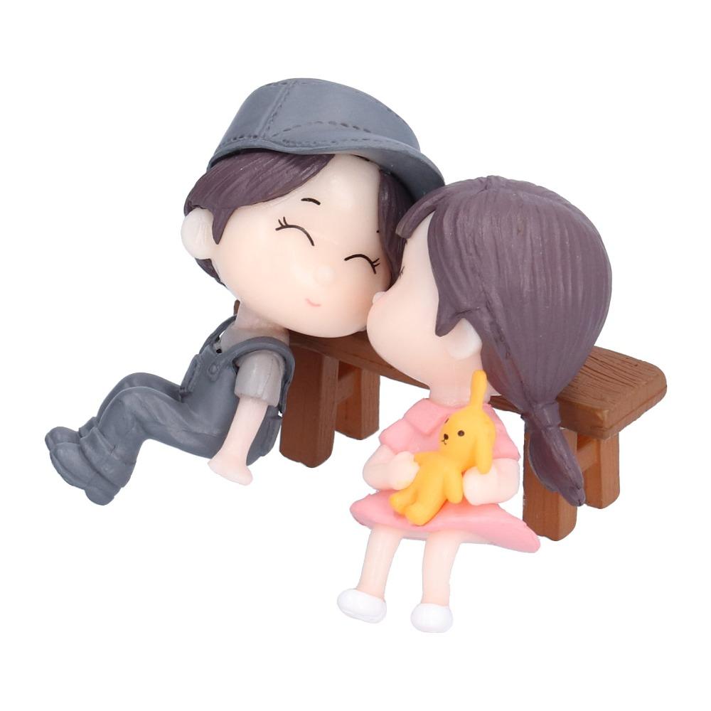 Grey Mini Resin Human Figurines Garden Micro Landscape Arrangement