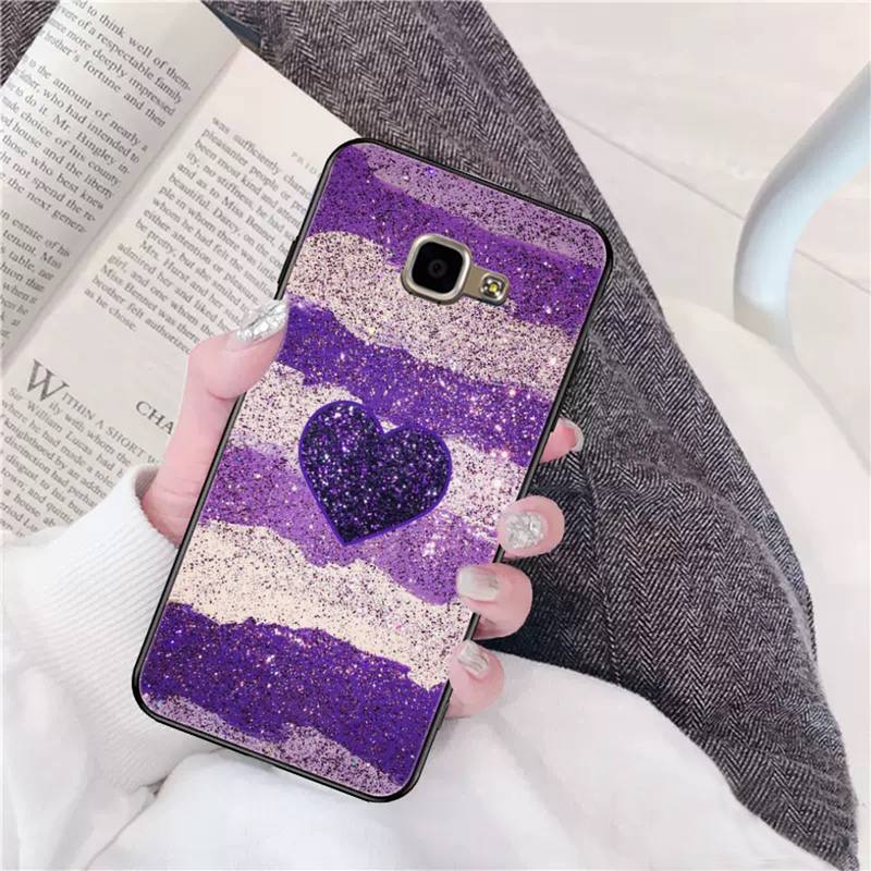 FHNBLJ Love Purple Glitter Newly Arrived Black Cell Phone Case for Samsung A10 20s 71 51 10 S 20 30 40 50 70 A30s Cover