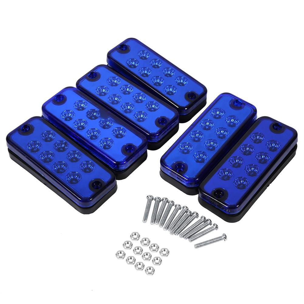6pcs 8 LED Clearance Side Marker Light Indicator Lamp Truck Trailer Lorry Yellow