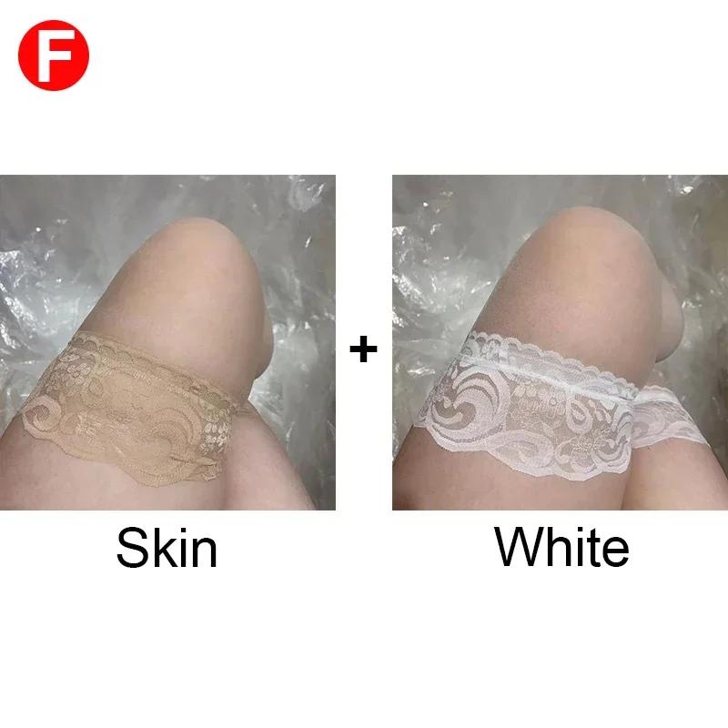 New Plus Size Women Thigh High Stockings Ultra Thin Black Skin Lace Trim Sexy Long Stockings Silk Soft Breathable Socks 40-100Kg