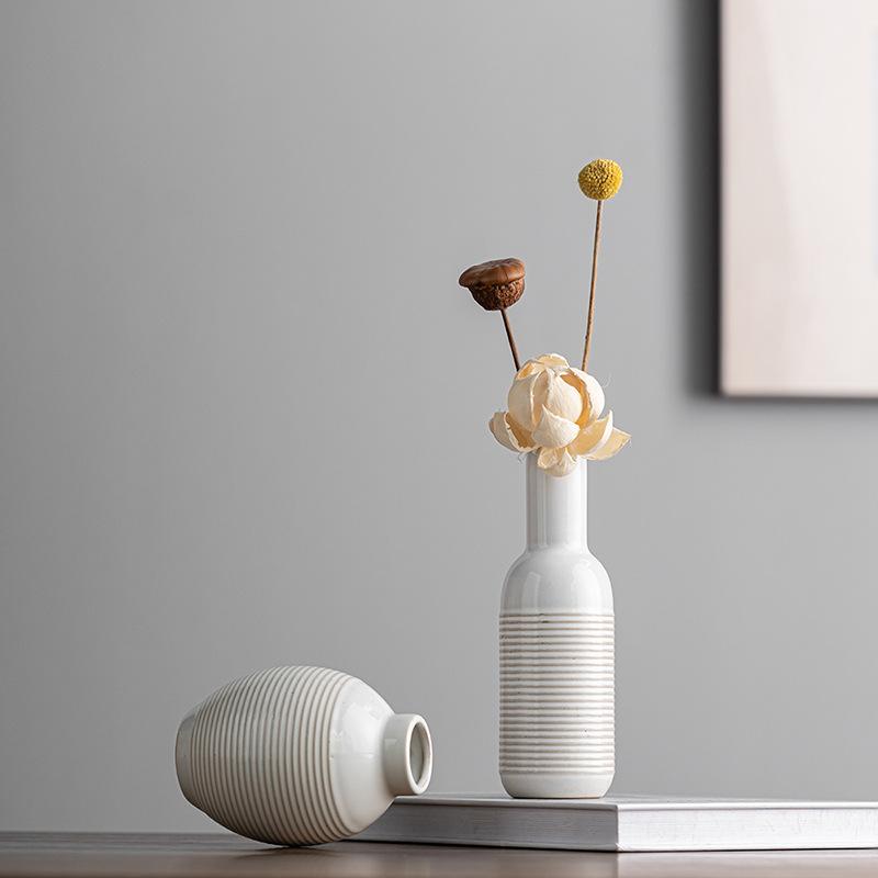 Set Vase Kiln Change Retro Ceramic Handicrafts Three-Piece Set Creative Home Desktop Decoration Ornament