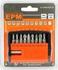Screwdriver Bit Set 9 Pcs + Magnetic Holder - E-400-0370