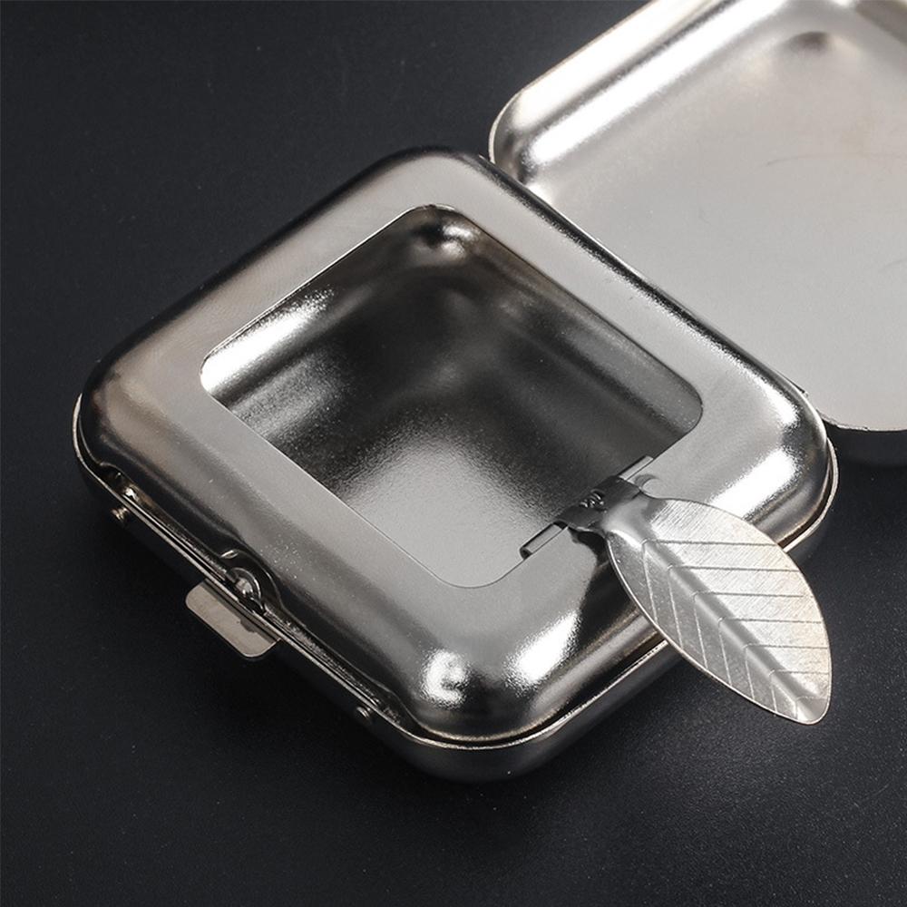 2pcs Portable Ashtray Windproof Pocket Ashtray with Lid for Car Outdoor Cigars
