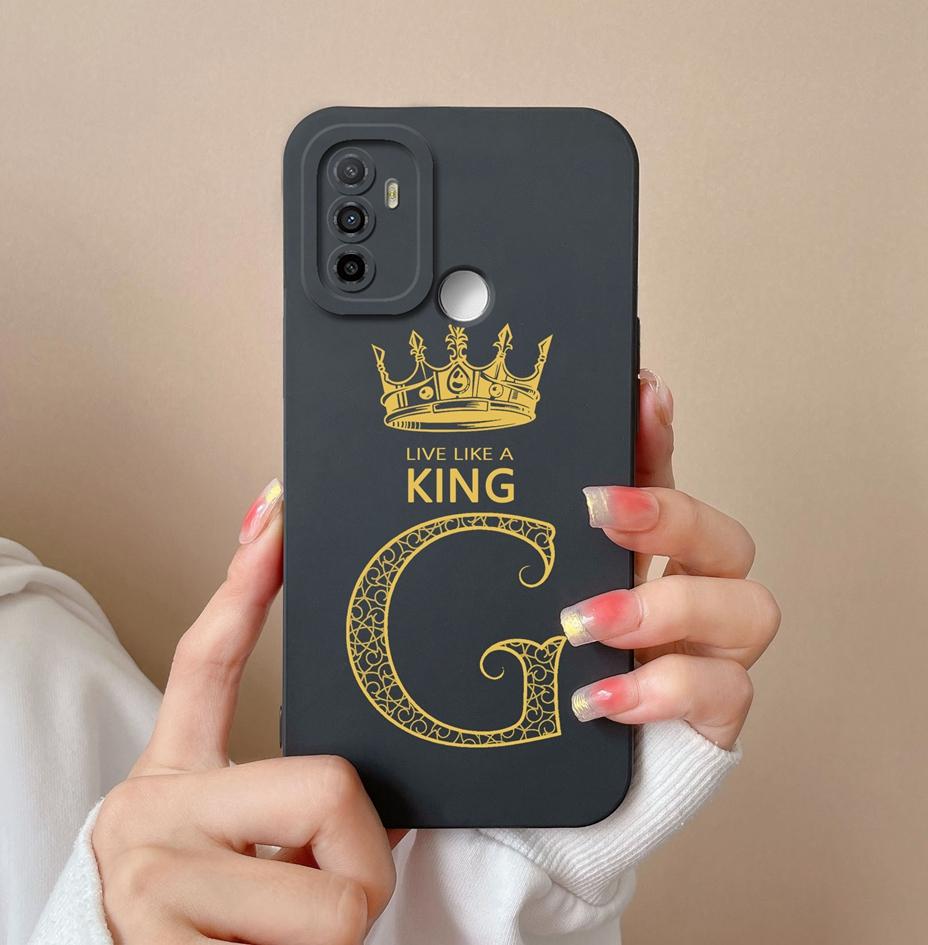 For OPPO F19 Pro+ F19S F9 F11 F15 F17 F5 F7 Case Cover Luxury Fashion Phone Bags Protective Matte Liquid Soft Silicone Crown Letters For OPPO Bumper