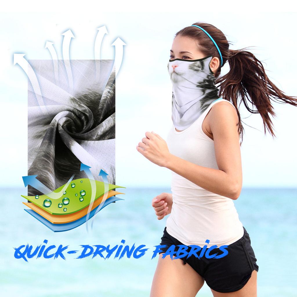 3D Dyr Magisk Skjerf Bandana Pustende Halsvarmer Gaiter Hengeøre Utendørssport Trekantet Ansiktsmaske Skjerf Sommer