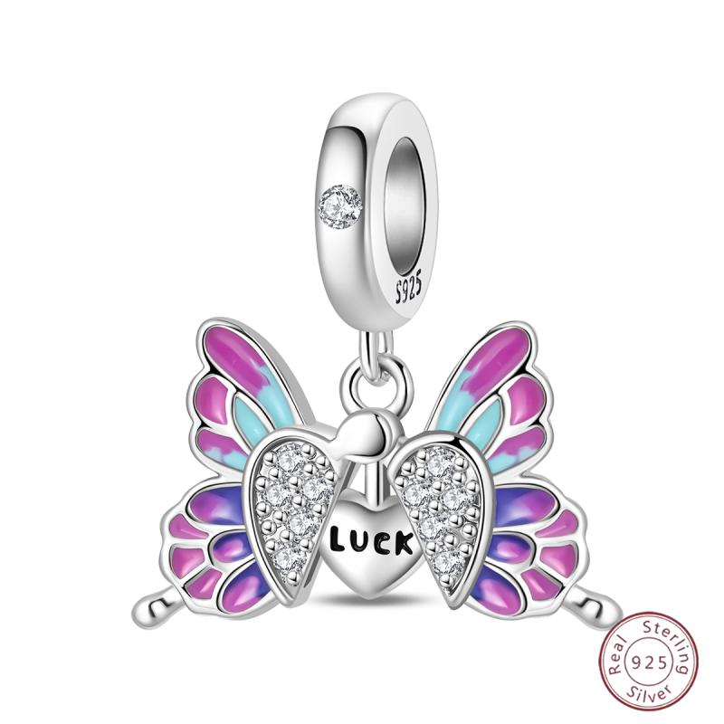 New Copper Charm Bead Mother'S Day Love Heart Family Charm Bead Pendant Fits Bracelet Womens Jewelry Gift