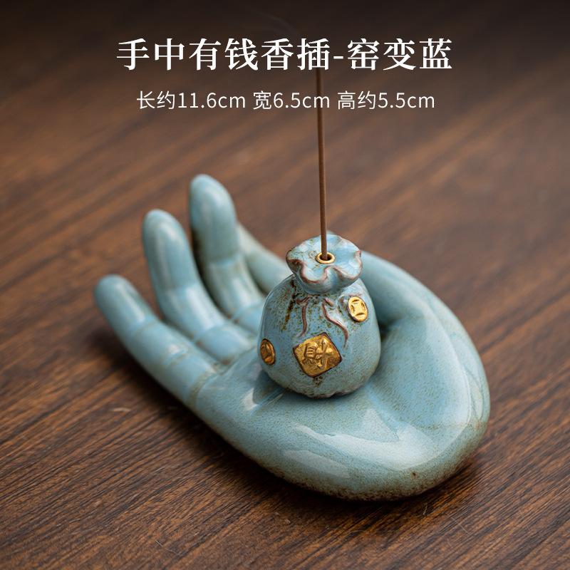 

Творческие руки с деньгами Керамические благовония Вставки для небольших горелок Бытовые дзэн-курильницы Подставка для сидений Украшения для чайных комнат