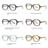 3Pcs Retro Oval Big Frame Glasses Women'S Anti Blue Light Glasses Fashion Style Leopard Print Eyeglasses Frame