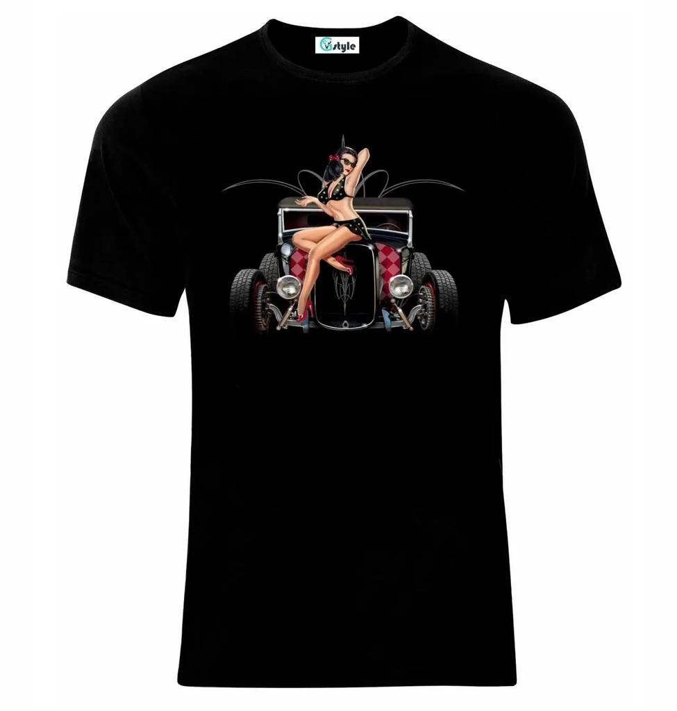 Rod Rockabilly Vintage Retro Cars T-Shirt 100% Cotton O-Neck Short Sleeve Summer Casual Mens T-