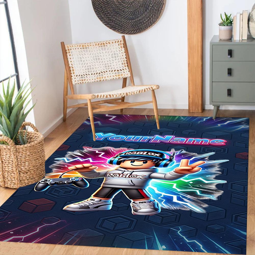 Roblox 400 Personalized Text Carpet Design for Bedrooms Hallway Game Room Foyer Antislip Carpet Decorate Offices Perfect Gift for Women/Men