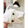 Plus Size Women's White Button-Up Long Sleeve T-shirt - Korean Style, Versatile Base Layer for Spring 2026