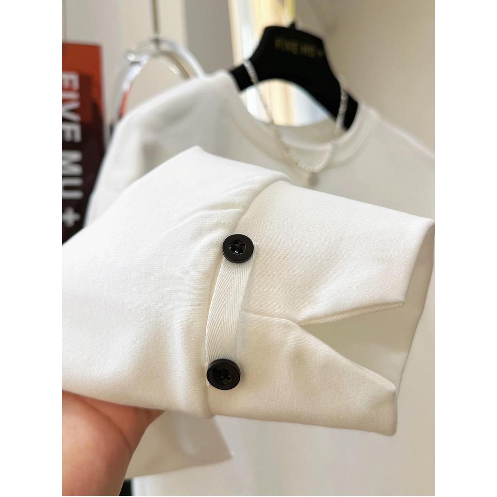 Plus Size Women's White Button-Up Long Sleeve T-shirt - Korean Style, Versatile Base Layer for Spring 2026