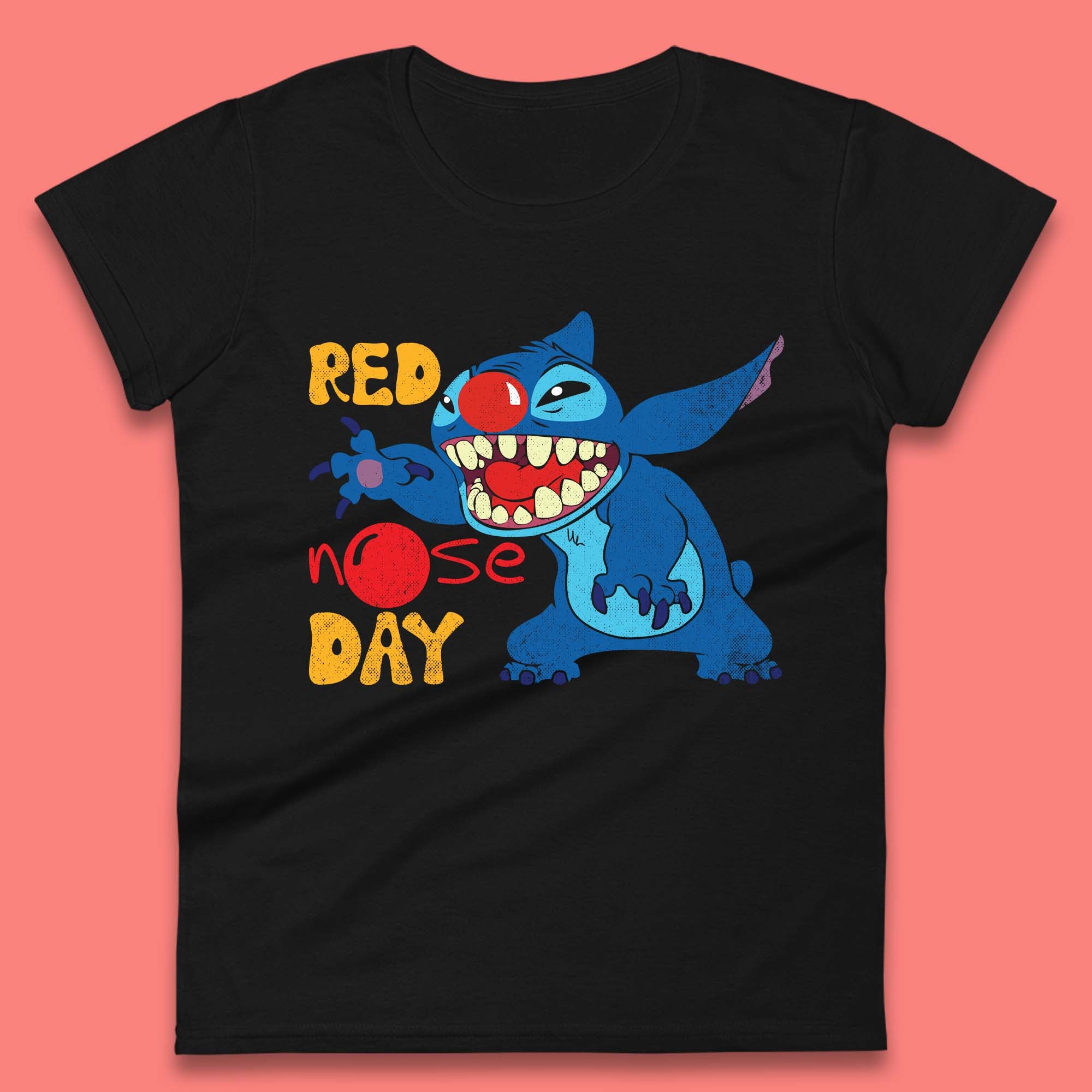 Stitch Red Nose Day Womens T-Shirt Mens Tops Tees Unisex M