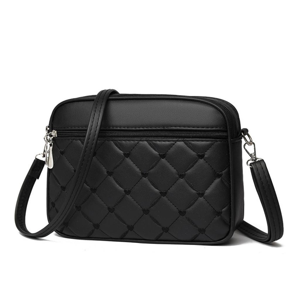 Ladies, Crossbody Bag, Multi-layer Bag, Embroidered Bag, Diamond Patterned Bag, Shoulder Bag, Women's Bag