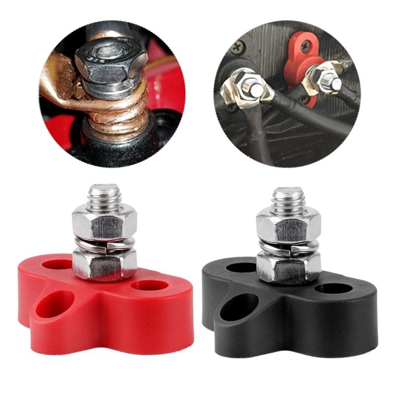 DC 48V 300A Bus Bar M6/8/10 Terminal Block Studs Battery Power Distribution Terminal Stud Bus Bar Connector for Truck RV Boat