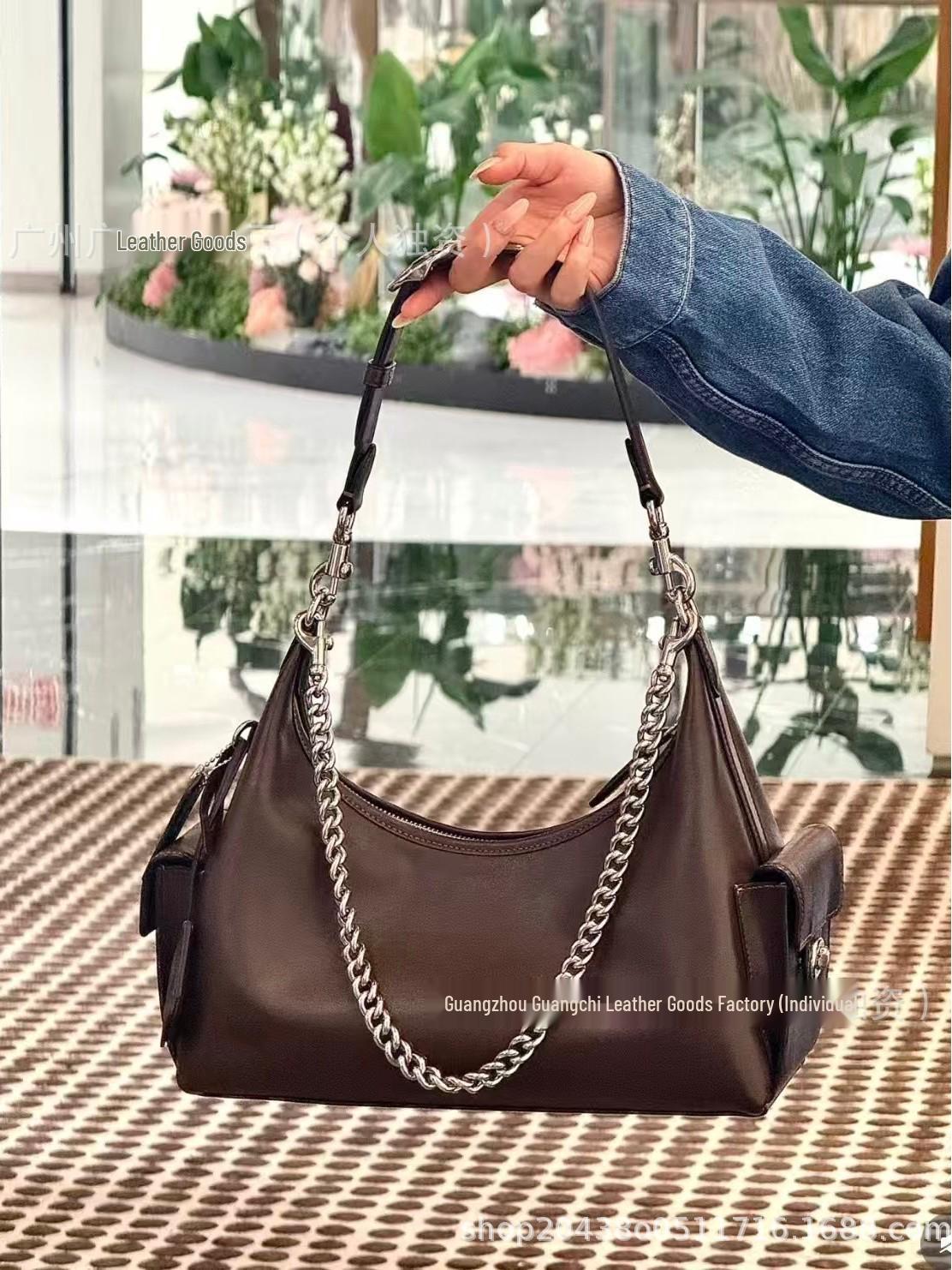 Koujia Juliet Retro Fashion Hobo Crescent Bag - Women s Single Shoulder and Crossbody Bag 30x23x12 cm кофейный