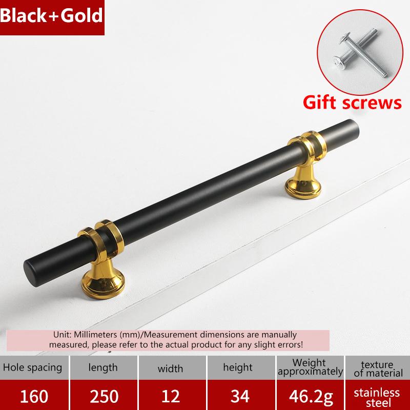 

Современные ручки для шкафов из черного золота - прочные ручки для ящиков кухонной мебели с материалом из цинкового сплава