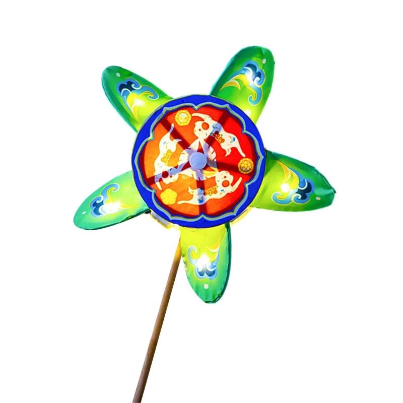 360 Degree Rotating Windmill Paper Lamp Making Set Handheld Flower Light For Children Holiday Craft Projects