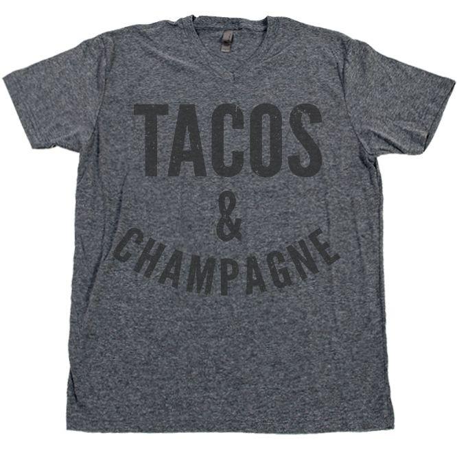 

TACOS and CHAMPAGNE T Shirt Sunday Funday Crew Mimosas Brunch So Hard Day Drinking XL