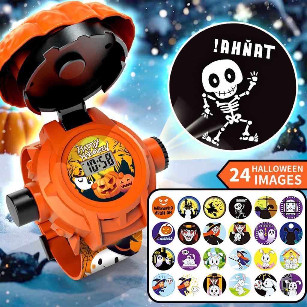 Halloween Projection Electronic LED Watch | 24 Image Display | Adjustable Wrist Strap
