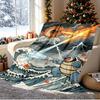 Charizard VS Blastoise Pattern Blanket for Home Decoration, Bed, Sofa, Car Travel, Camping, Suitable for All Seasons, Birthday Christmas Gift