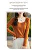 Slim Fit U-Neck Cashmere Sweater: Women's Elegant Spring/Autumn Knitwear Pullover