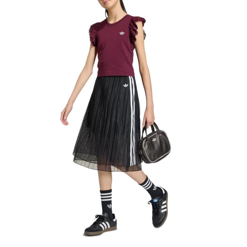 Adidas Originals Solid Color Brand Logo Moderate Skirt Summer Spring Fall Kids' KC6788