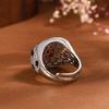 Schmuck Kupferboden Vergoldet Simulationsfarbe Schatz Korund Temperament Punkt Ring Damen 8 * 8