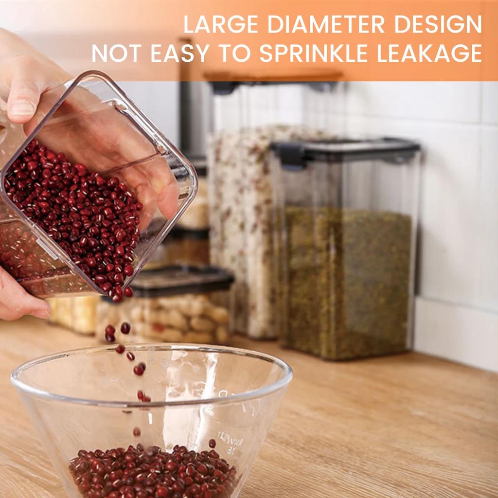 700ML Food Storage Box Stackable Kitchen Sealed Jar Clear Plastic Airtight Food Container with Lids for Cereal Organization 2Pcs