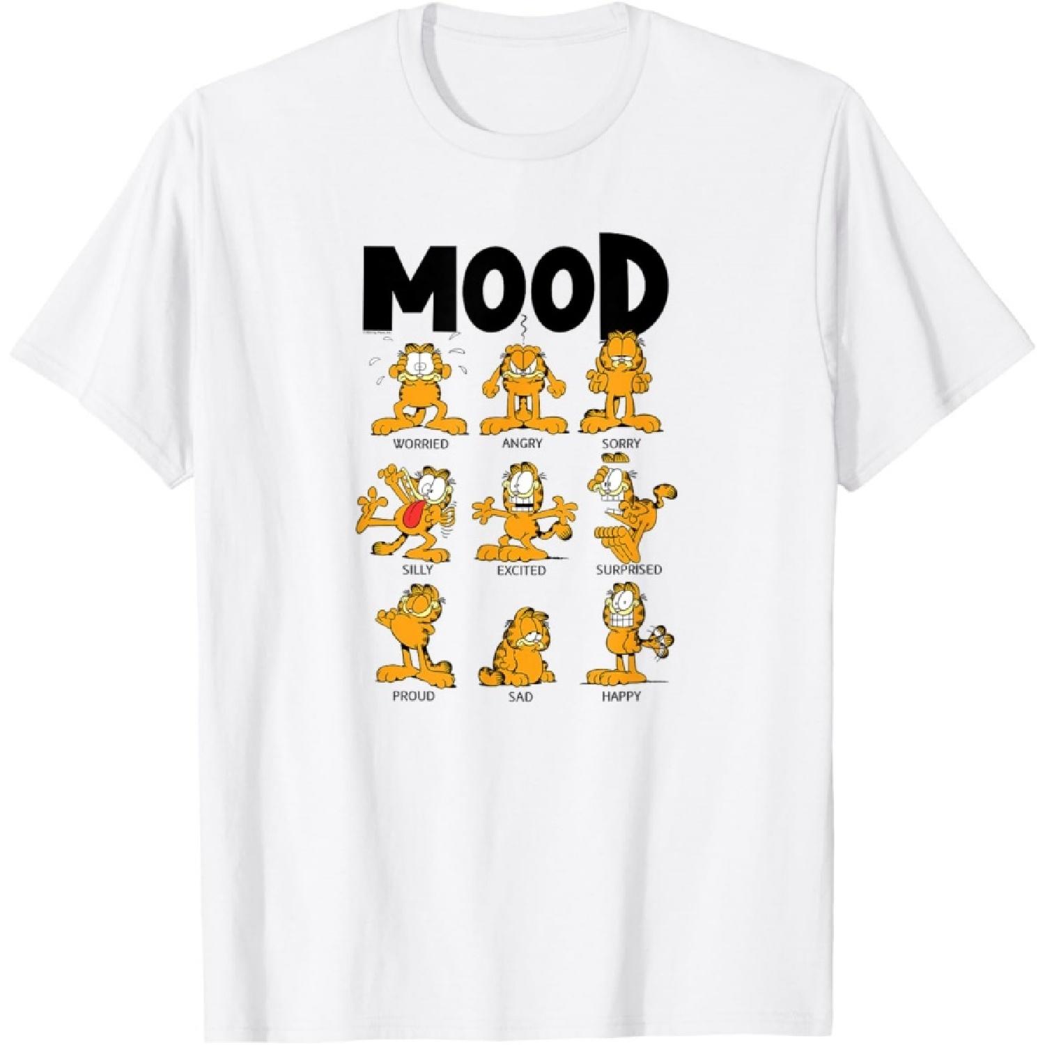 Garfield Classic Mood Chart Emotions T-Shirt XXXXXL белый