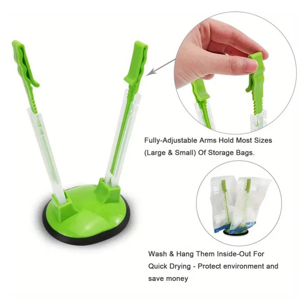 Adjustables Non Slip Food Storage Bag Holder Fresh-Keeping Freezer Bag Support Reusable Fresh-Keeping Baggy Rack Kitchen Supply
