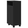 Narrow Bathroom Cabinet with Casters Black Particleboard