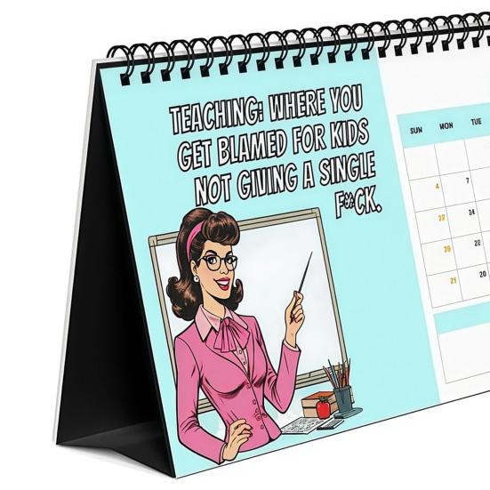 2026 Funny Teacher Swear Desk Calendar 12 Months of Humorous Rants & Motivational Quotes Daily Encouragement Gifts for Educators