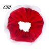 Non Damaging Hair Elastics for Christmas Velvet Scrunchies, Soft Elastic Ties Women Girls, Lightweight Large Intestine Thick Contrast Color