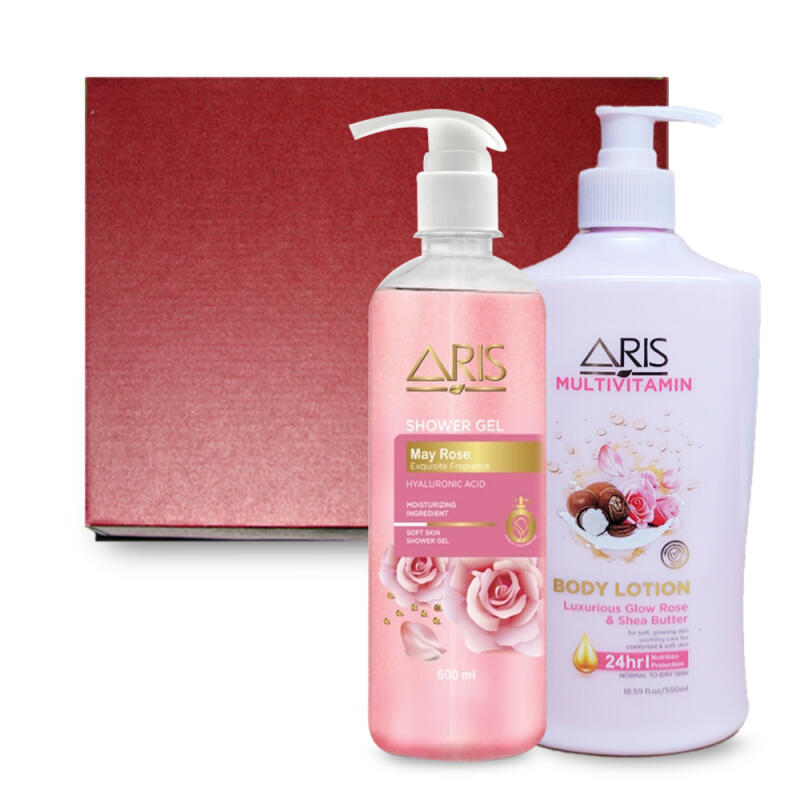 Gift set of 2 types: 500ml shower gel and 550ml body lotion Magical Orchid + Calming Lavender &Jojoba Oil