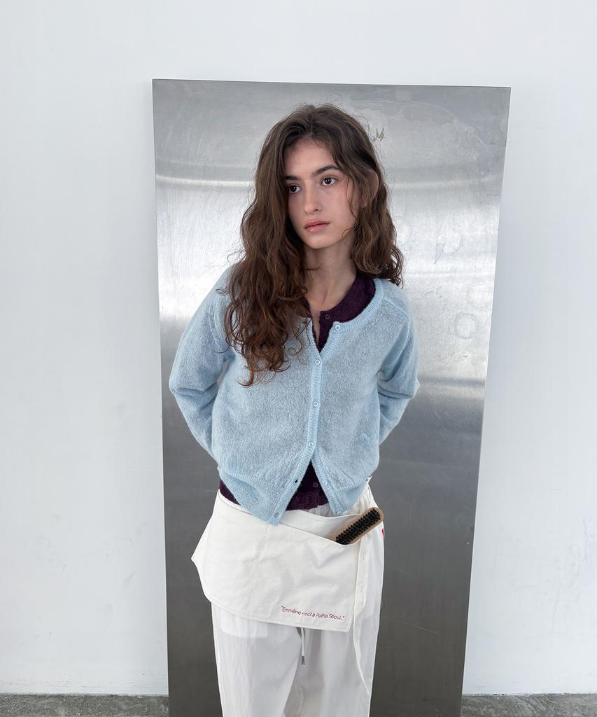 Poeteuseoul Signature Alpaca Cardigan_Ice Blue