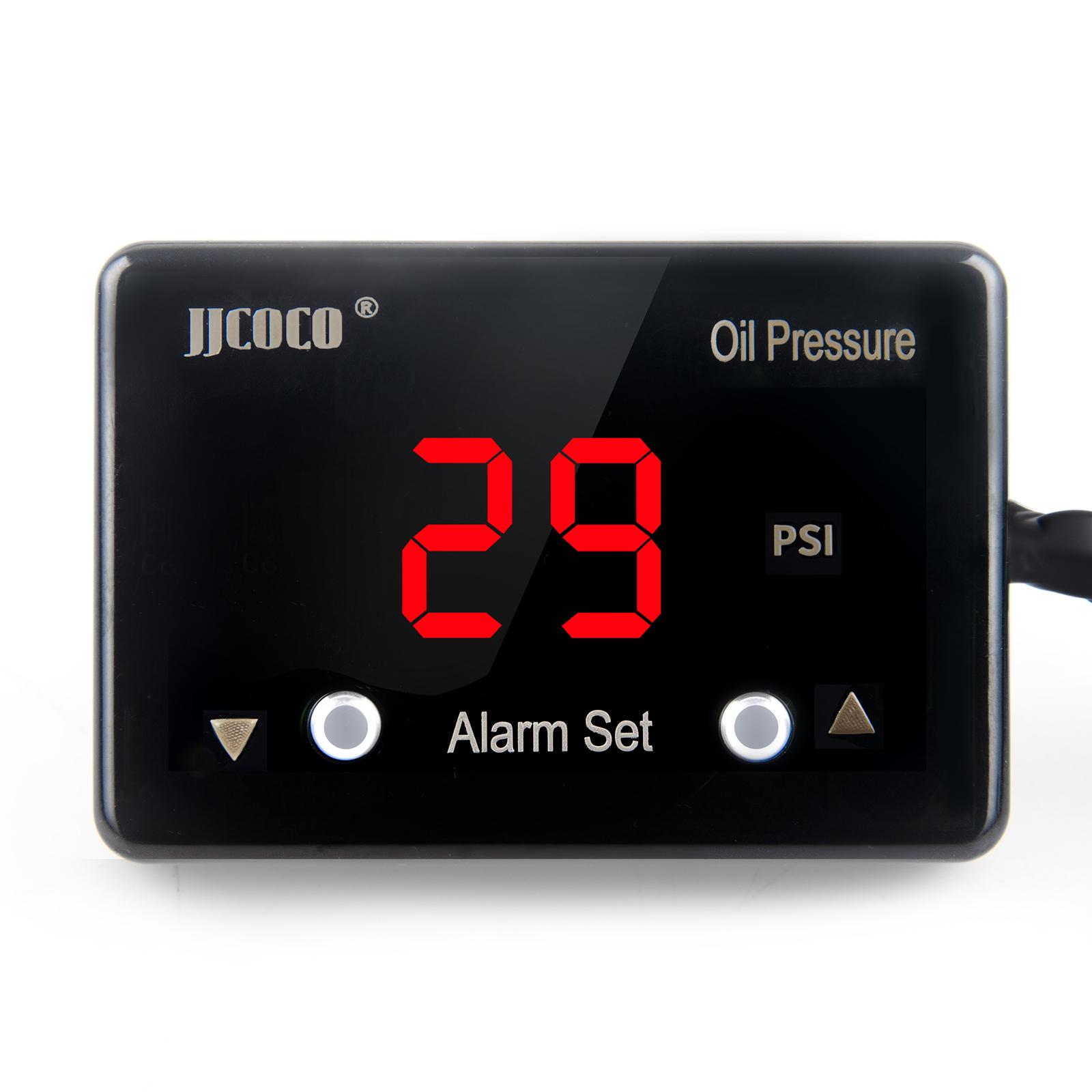 JJCOCO MINI 12v Oil Pressure Gauge Red/Blue Display With 1/8NPT 0-1.6MPA (0-232PSI) Sensor With Beep Alarm красный