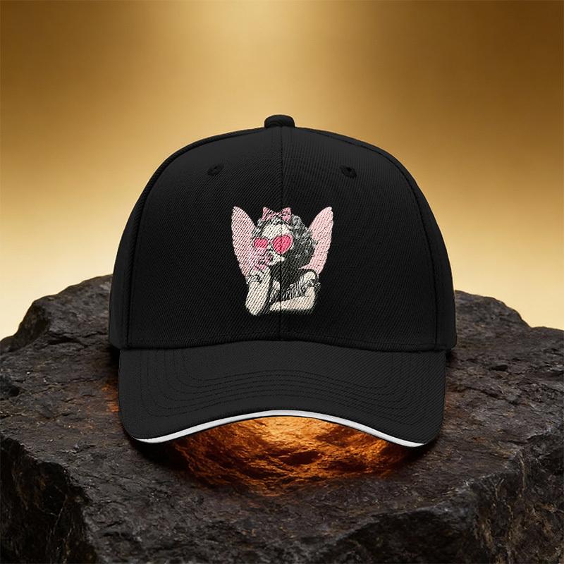 Heart Fashion Glasses Girl Hat, Unisex Printed Baseball Cap Sandwich Brim Snapback Sports Cap, Suitable for Daily Commuting and