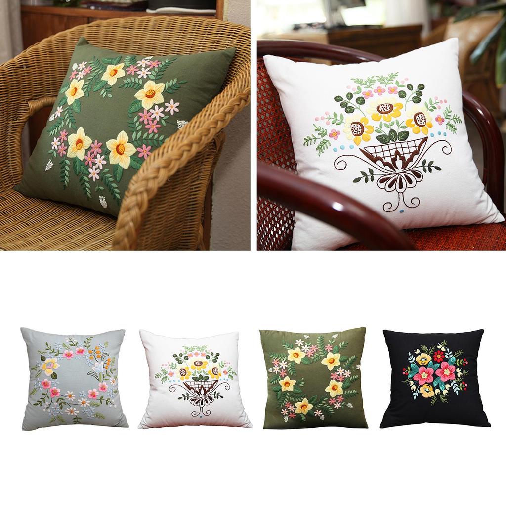 DIY Embroidery Pillow Covers Kit Home Decor Pillow Case Kit Cross Stitch Kits for Sewing Supplies Wedding Sofa Kids Decorative