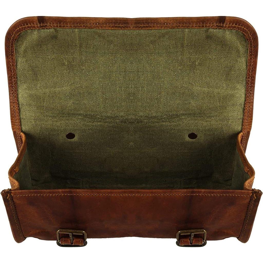 Geantă de bagaje pentru motocicletă din piele maro nouă