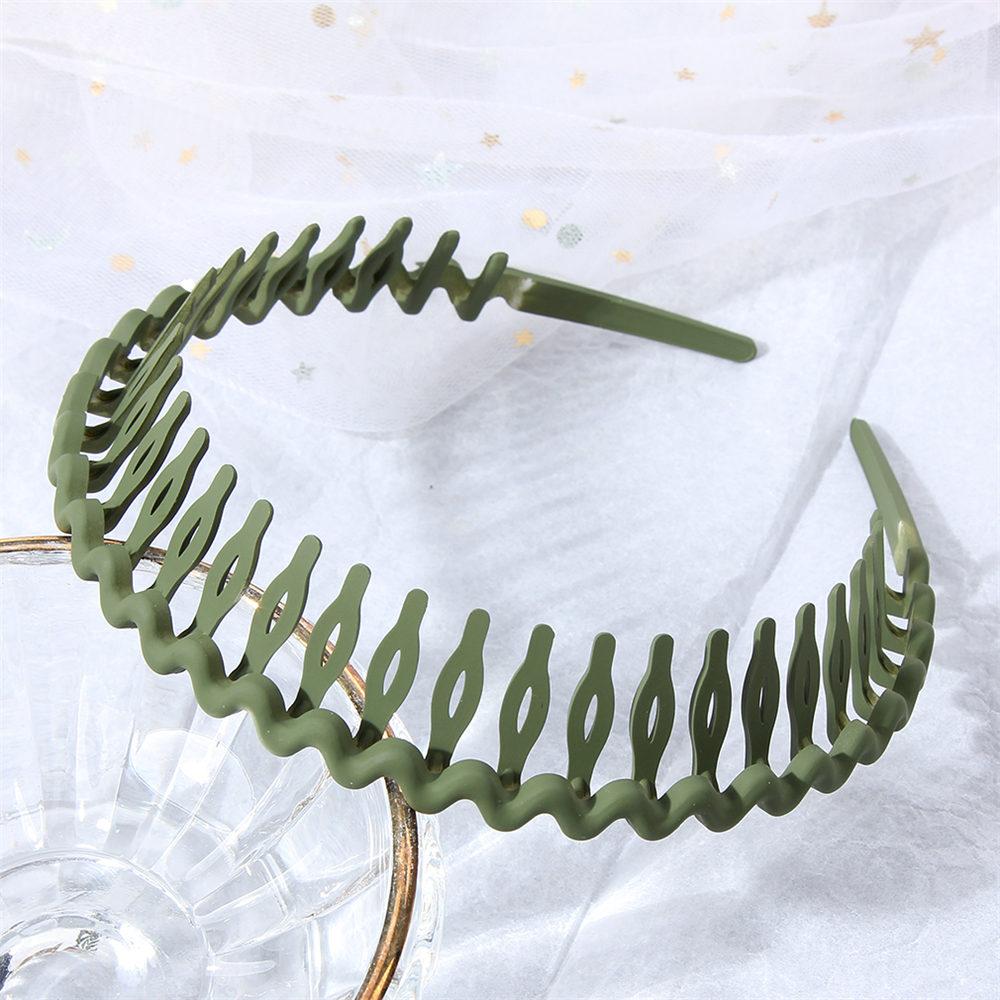 Simple Solid Color Wave Hair Comb Hairband Headband Hair Hoop Bezel with Teeth Hair Accessories for Women