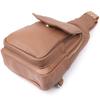 Praktische Damen-Umhängetasche mit einem Schultergurt aus grobnarbigem Ökoleder VINTAGE Bag 22764 Braun
