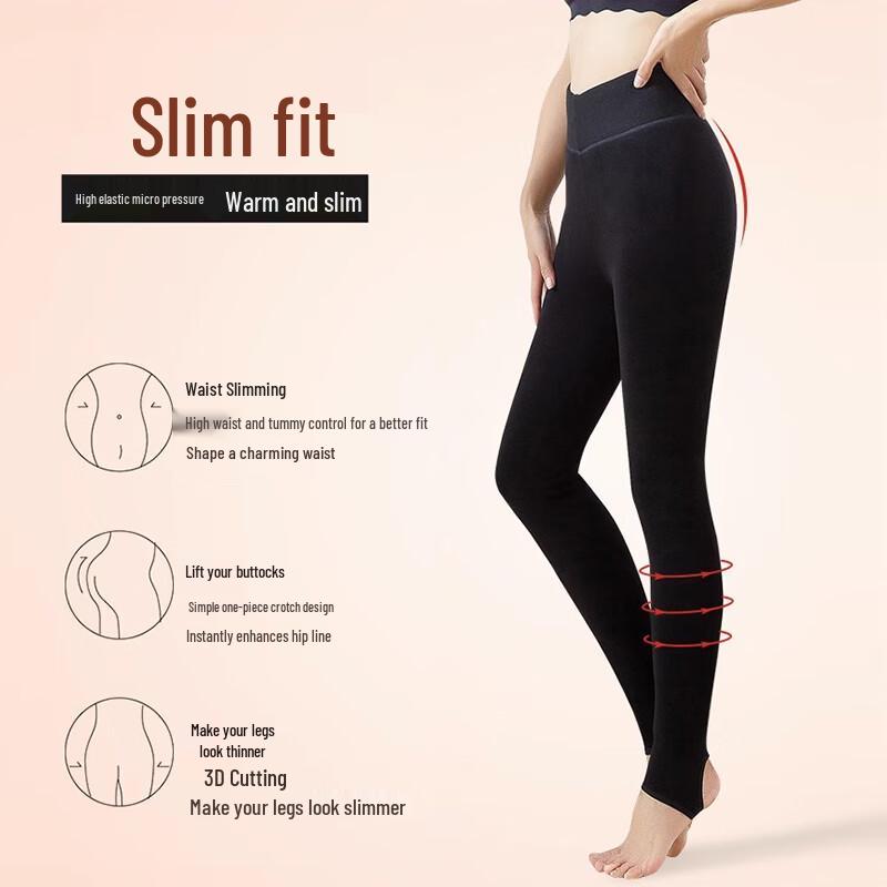 LANGSHA Women's Silk-Blend Thermal Stirrup Leggings