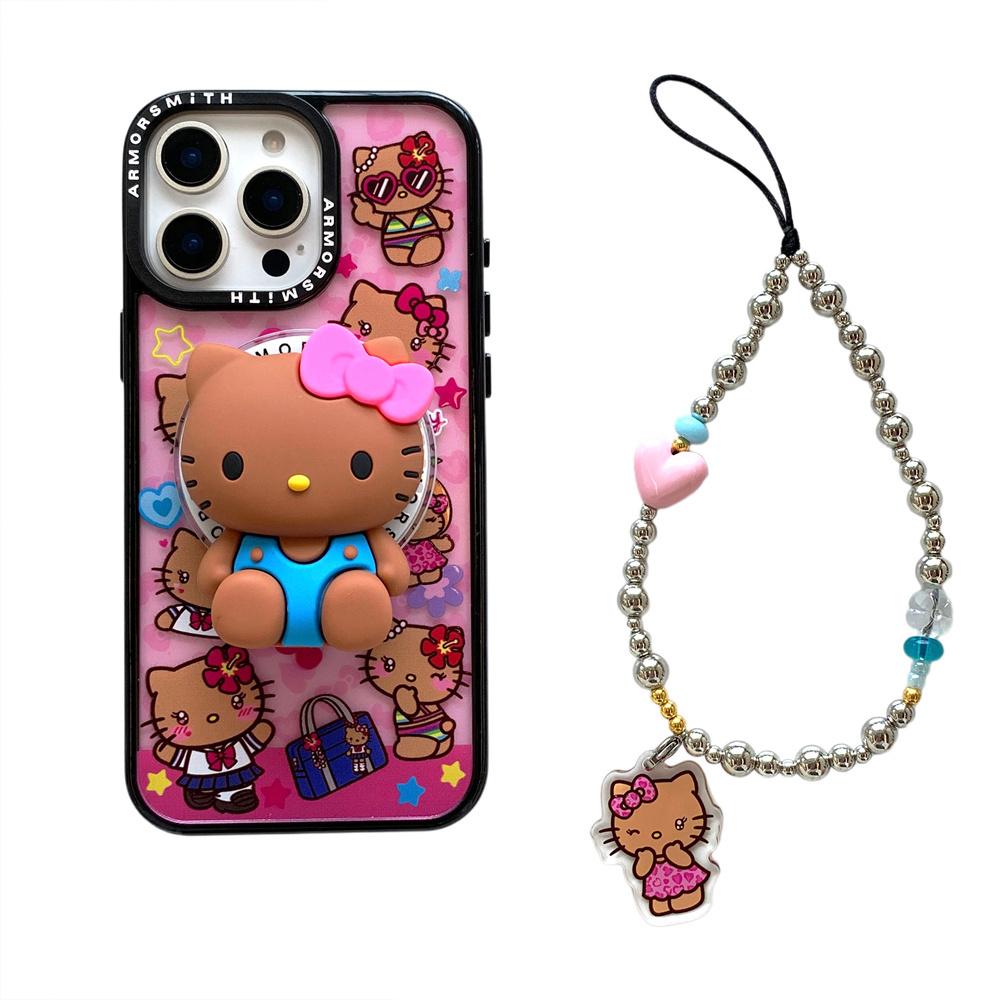 Sanrio Y2K Hello Kitty Cute Cartoon Magnetic Phone Case For IPhone 12 13 14 15 16 17 Pro Max Protective Cover with Stand Fundas