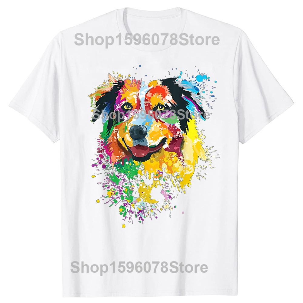 Funny Australian Shepherd Aussie Dog Mom Tshirts Men Womens Fashion Casual Tshirt 100 Cotton Loose Oversized T Shirt Summer S